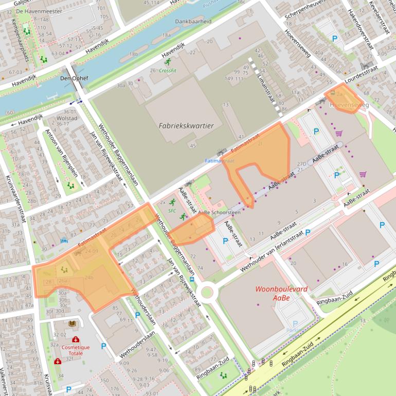 Kaart van postcodegebied 5021AN.