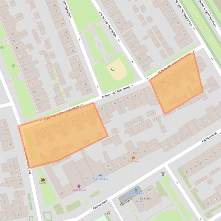 Kaart van postcodegebied 5021AP.