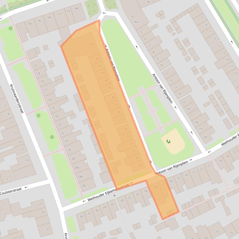 Kaart van postcodegebied 5021AS.