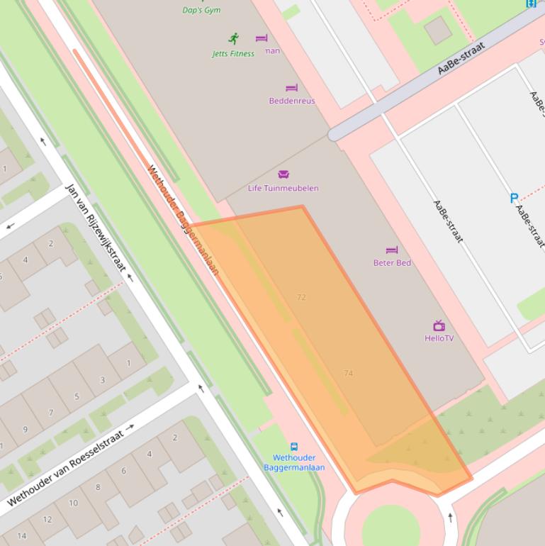 Kaart van postcodegebied 5021AW.