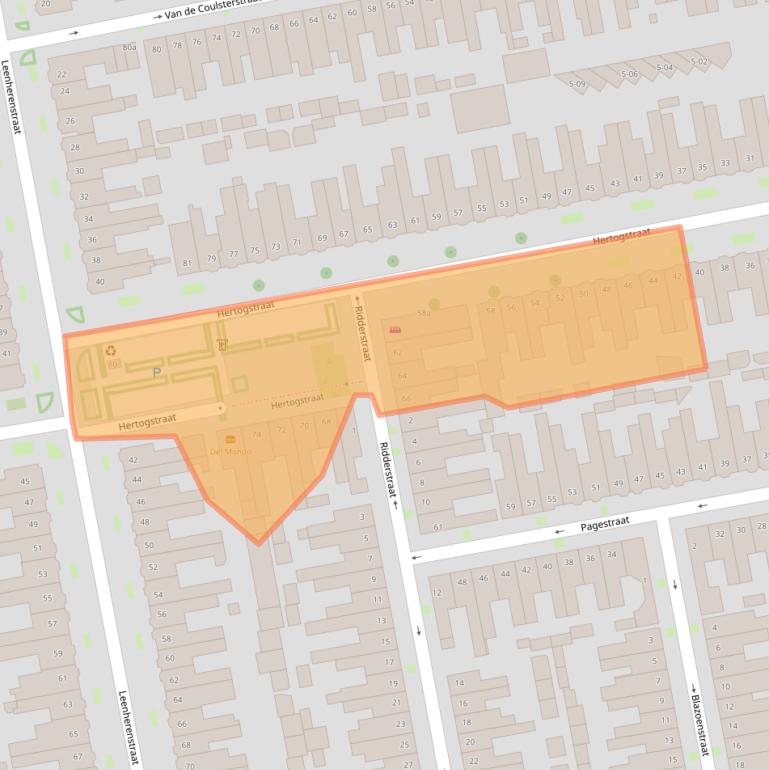 Kaart van postcodegebied 5021CD.