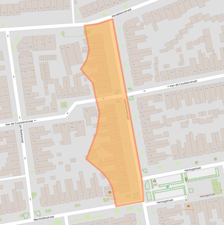 Kaart van postcodegebied 5021CE.