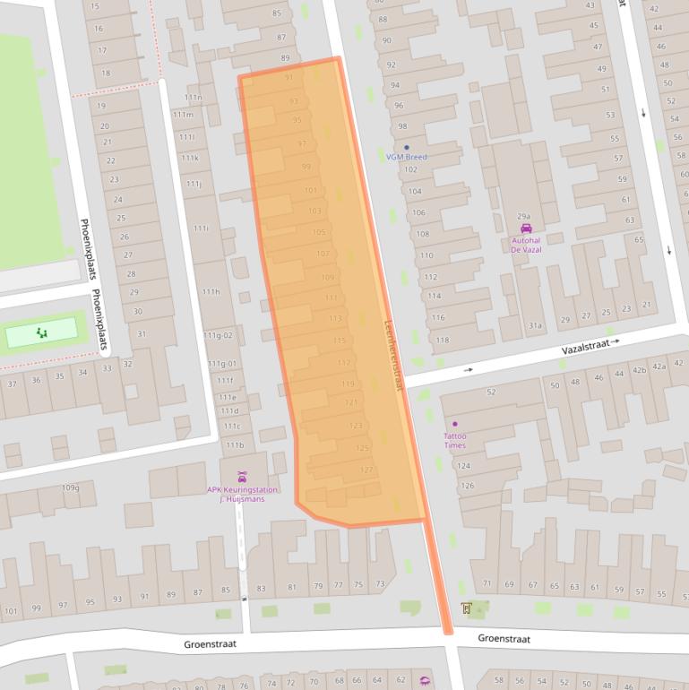 Kaart van postcodegebied 5021CH.