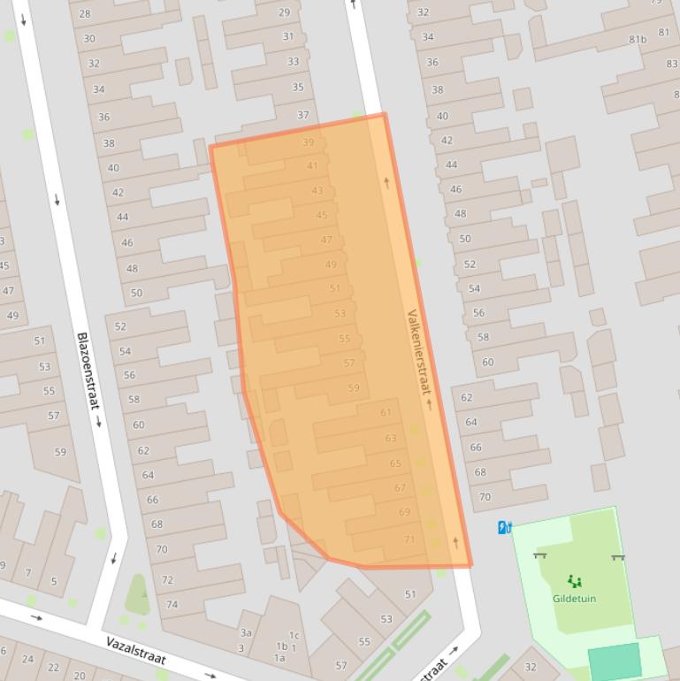 Kaart van postcodegebied 5021DE.