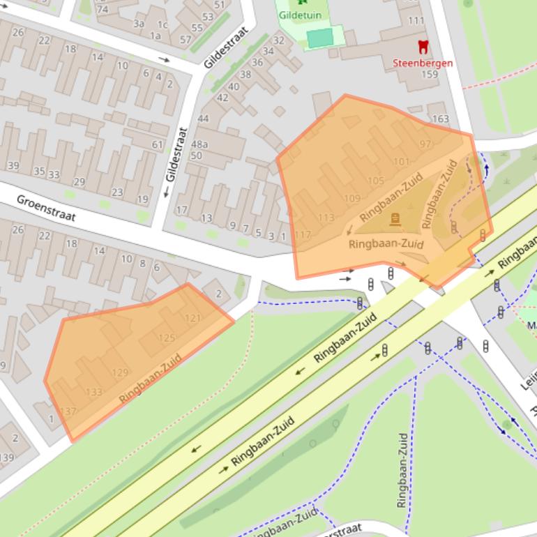 Kaart van postcodegebied 5021EA.