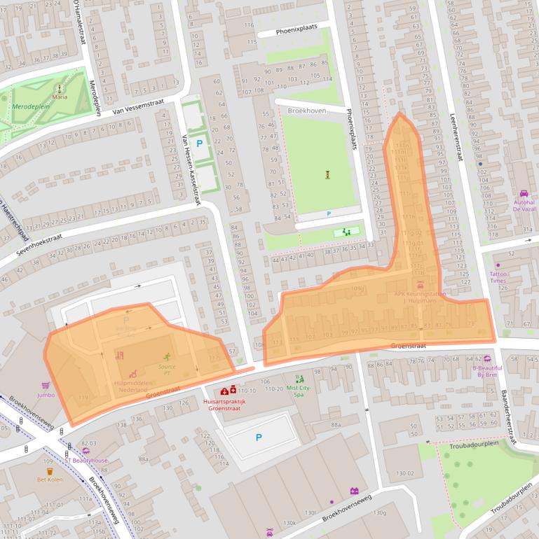 Kaart van postcodegebied 5021EL.