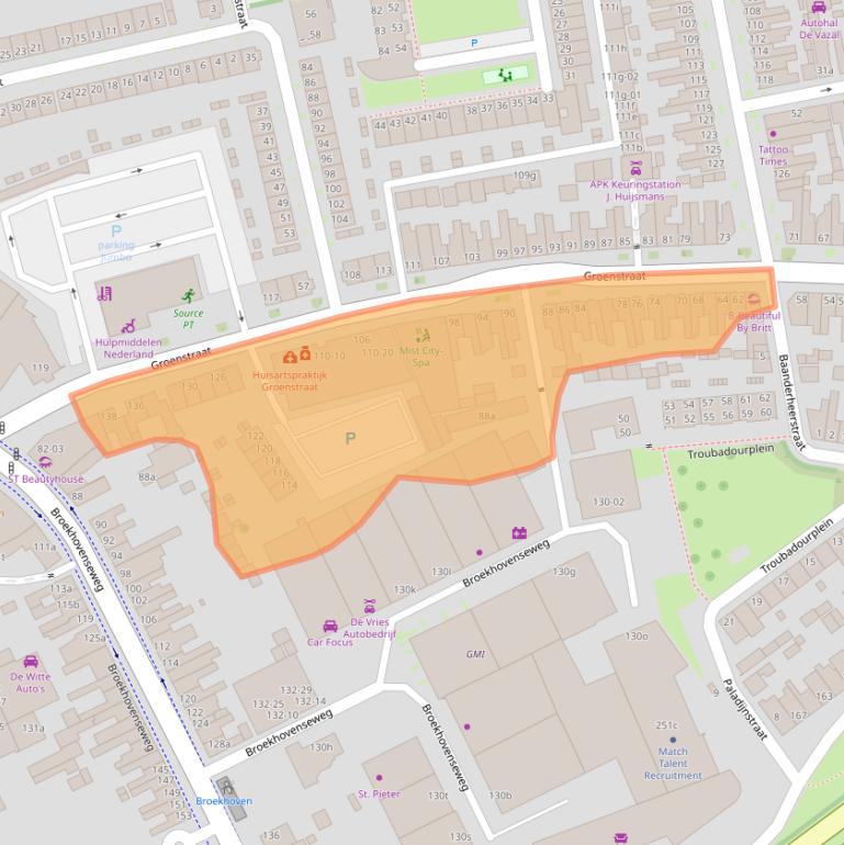 Kaart van postcodegebied 5021EN.