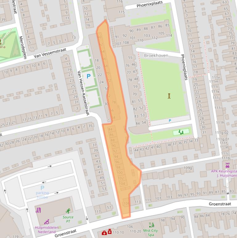 Kaart van postcodegebied 5021ET.