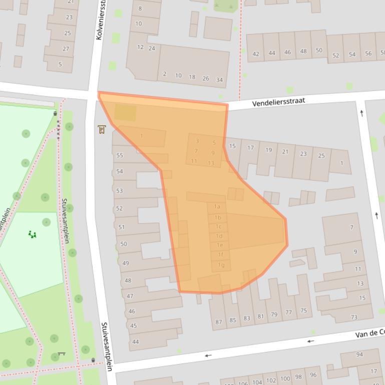 Kaart van postcodegebied 5021HN.