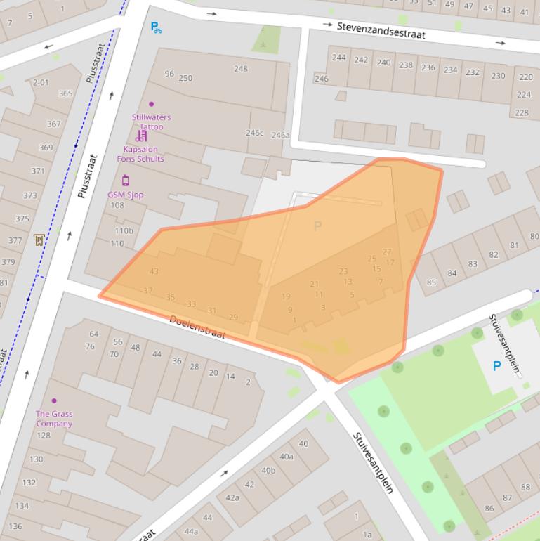 Kaart van postcodegebied 5021JH.