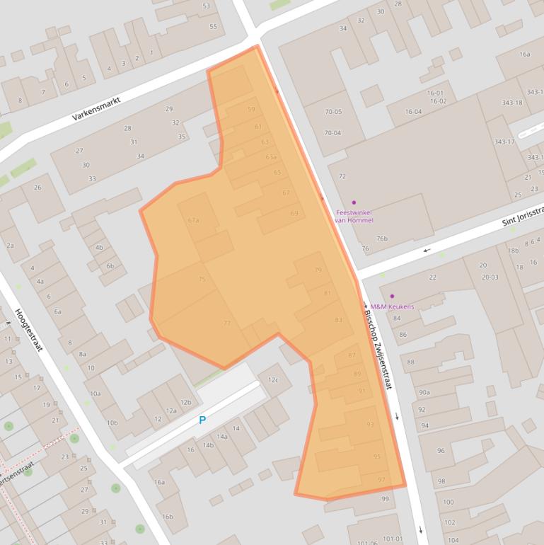 Kaart van postcodegebied 5021KA.