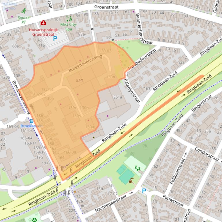Kaart van postcodegebied 5021LJ.