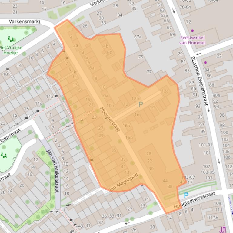 Kaart van postcodegebied 5021PJ.