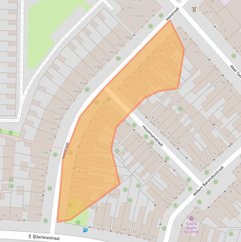 Kaart van postcodegebied 5021PT.