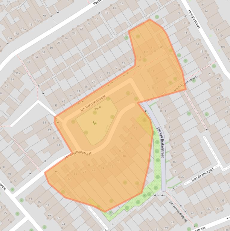 Kaart van postcodegebied 5021RE.