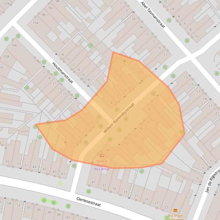 Kaart van postcodegebied 5021SR.