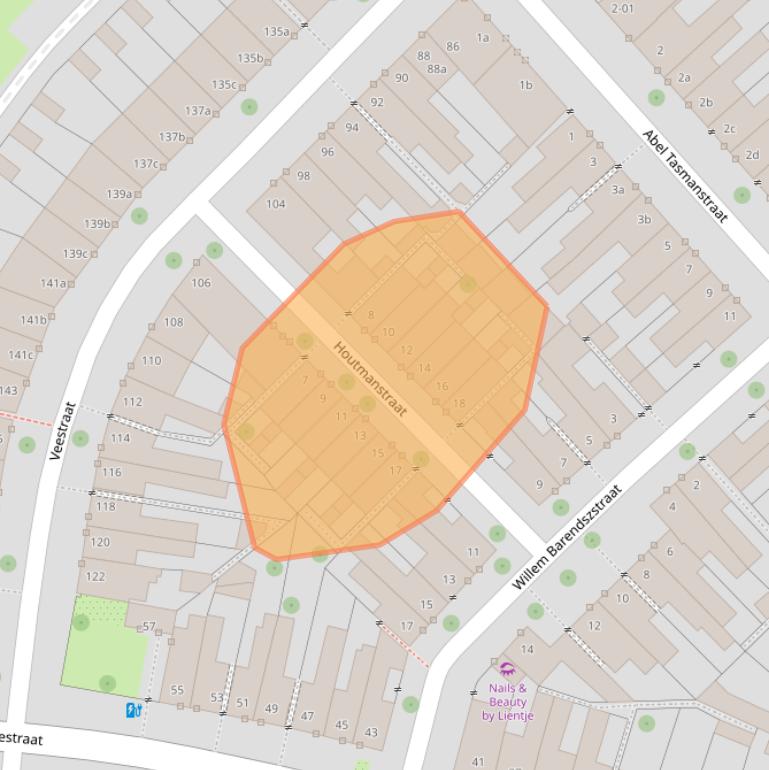 Kaart van postcodegebied 5021SX.