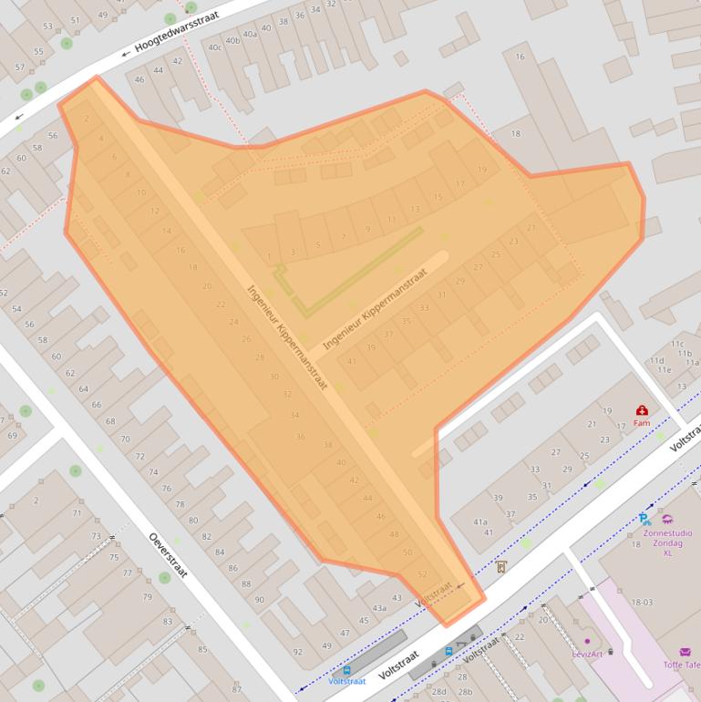 Kaart van postcodegebied 5021SZ.