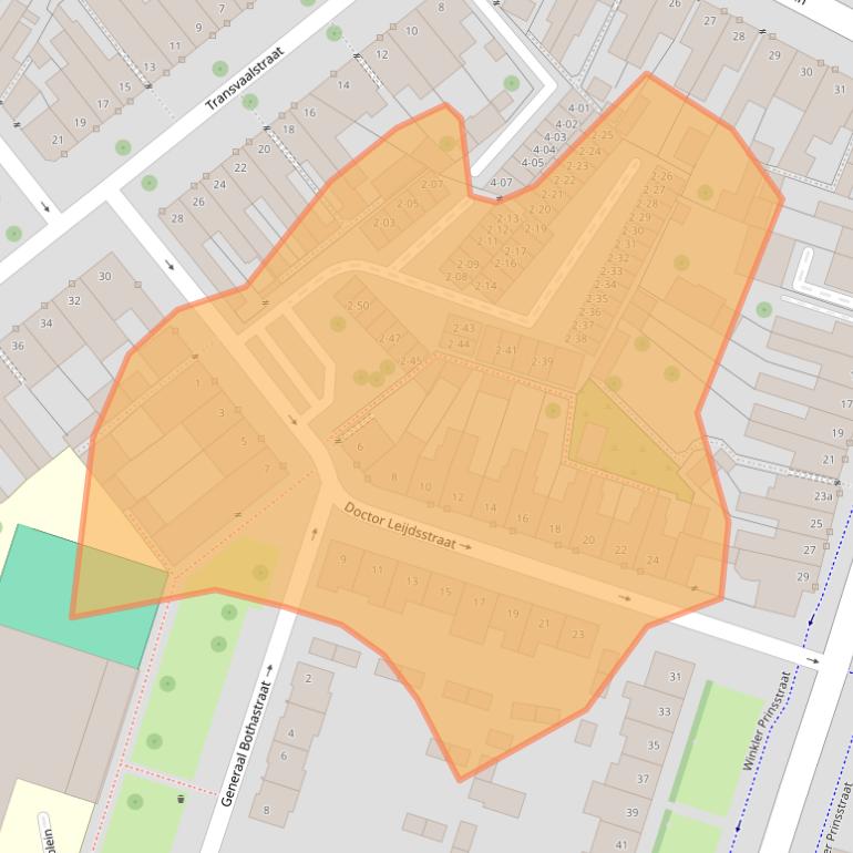 Kaart van postcodegebied 5021TE.