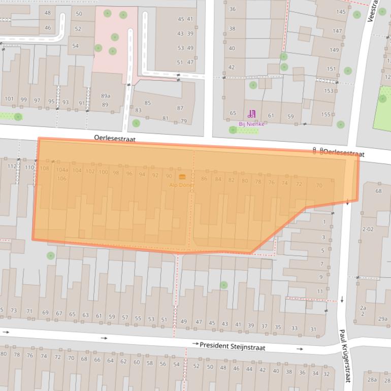 Kaart van postcodegebied 5021TW.