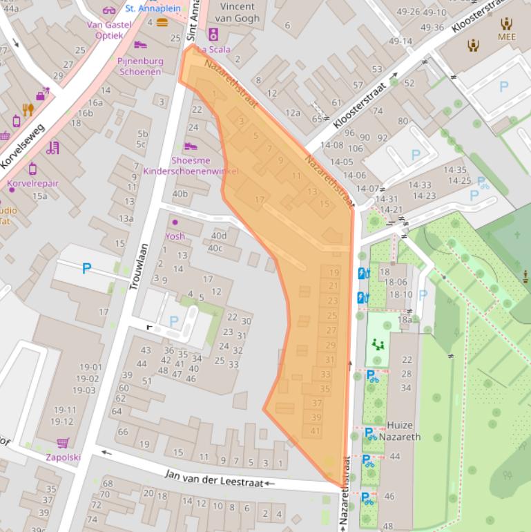 Kaart van postcodegebied 5021VV.