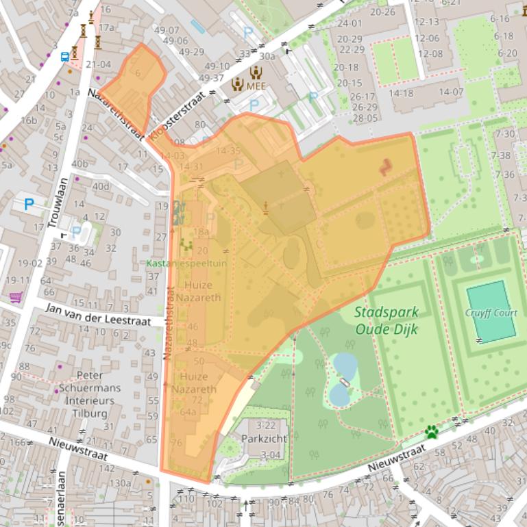 Kaart van postcodegebied 5021VX.