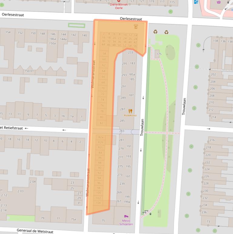 Kaart van postcodegebied 5021WC.