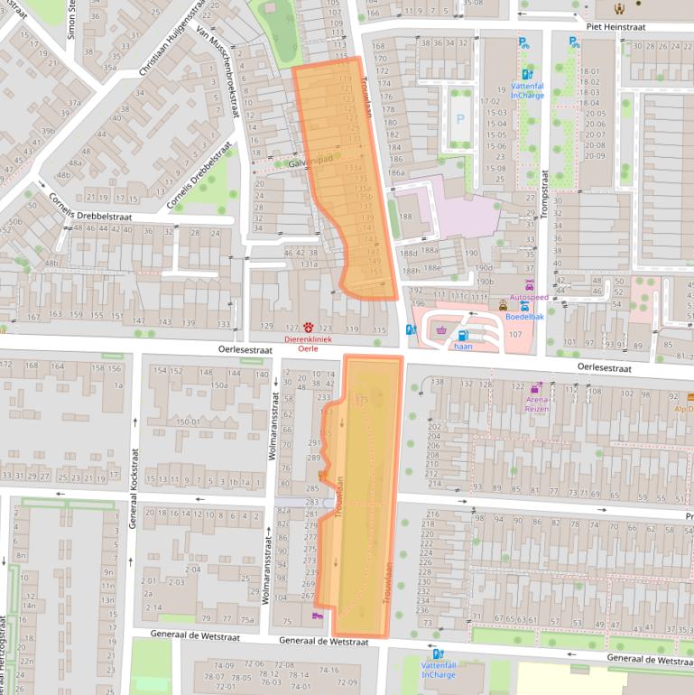 Kaart van postcodegebied 5021WG.