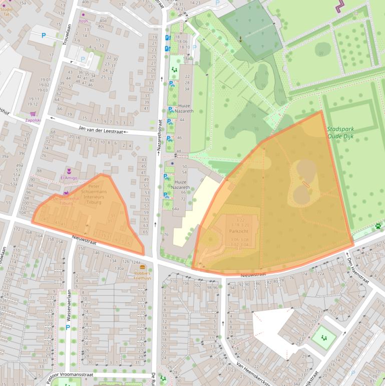 Kaart van postcodegebied 5021WS.