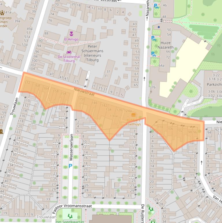 Kaart van postcodegebied 5021WX.