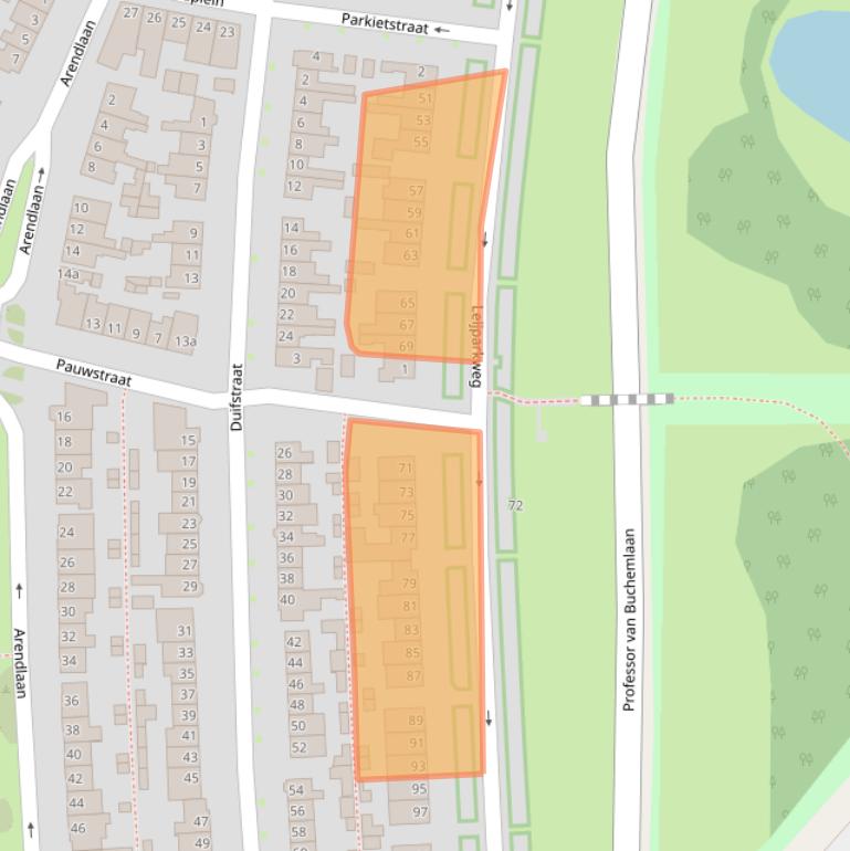 Kaart van postcodegebied 5022AB.