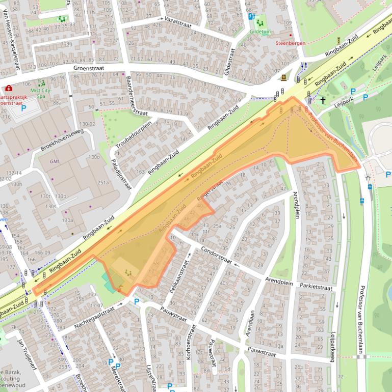 Kaart van postcodegebied 5022AJ.