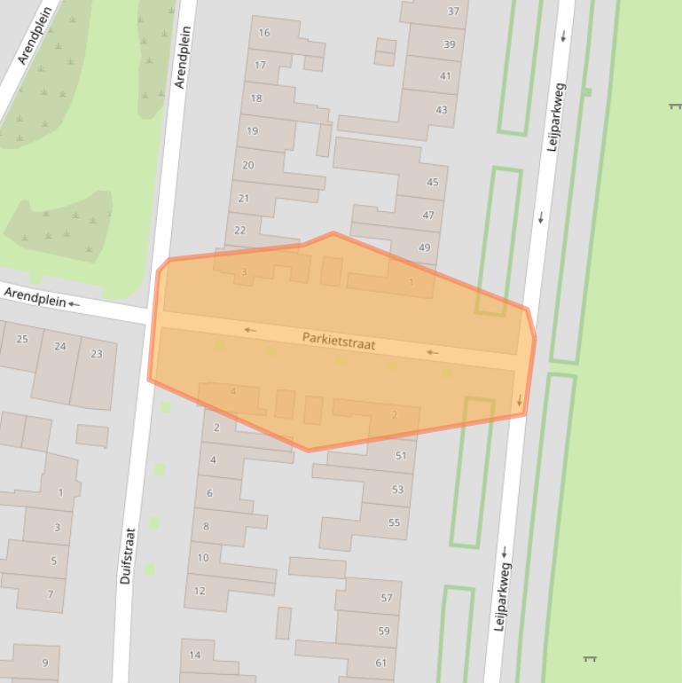 Kaart van postcodegebied 5022AR.