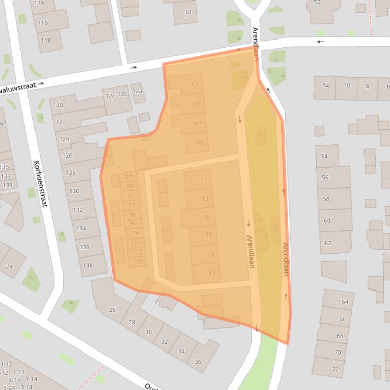Kaart van postcodegebied 5022AT.
