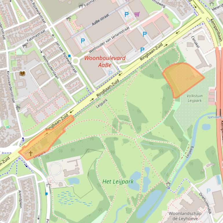 Kaart van postcodegebied 5022AX.