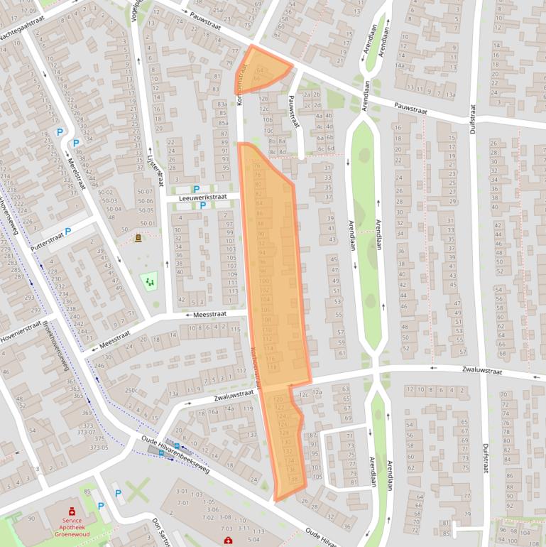 Kaart van postcodegebied 5022BK.