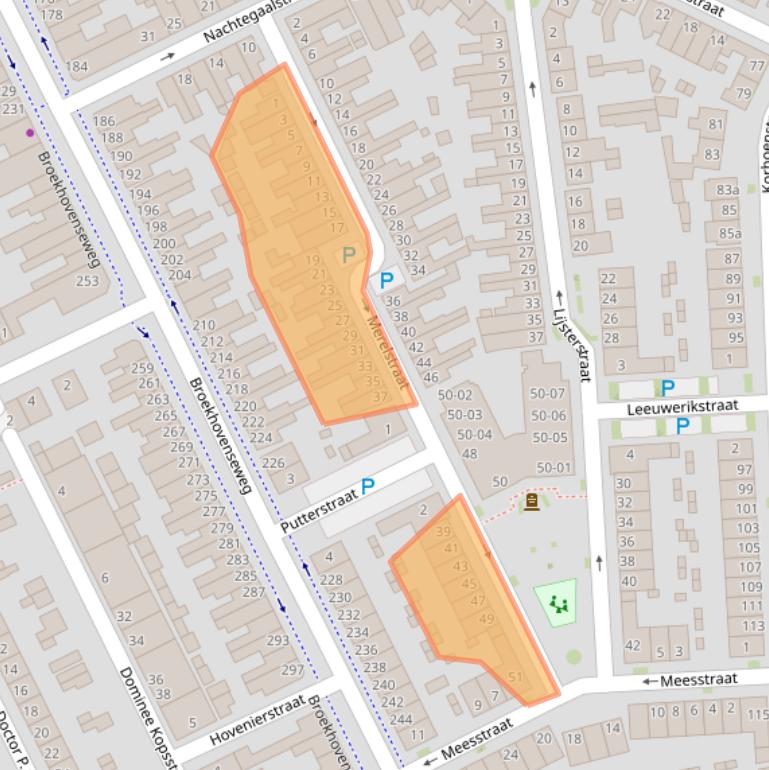 Kaart van postcodegebied 5022BT.