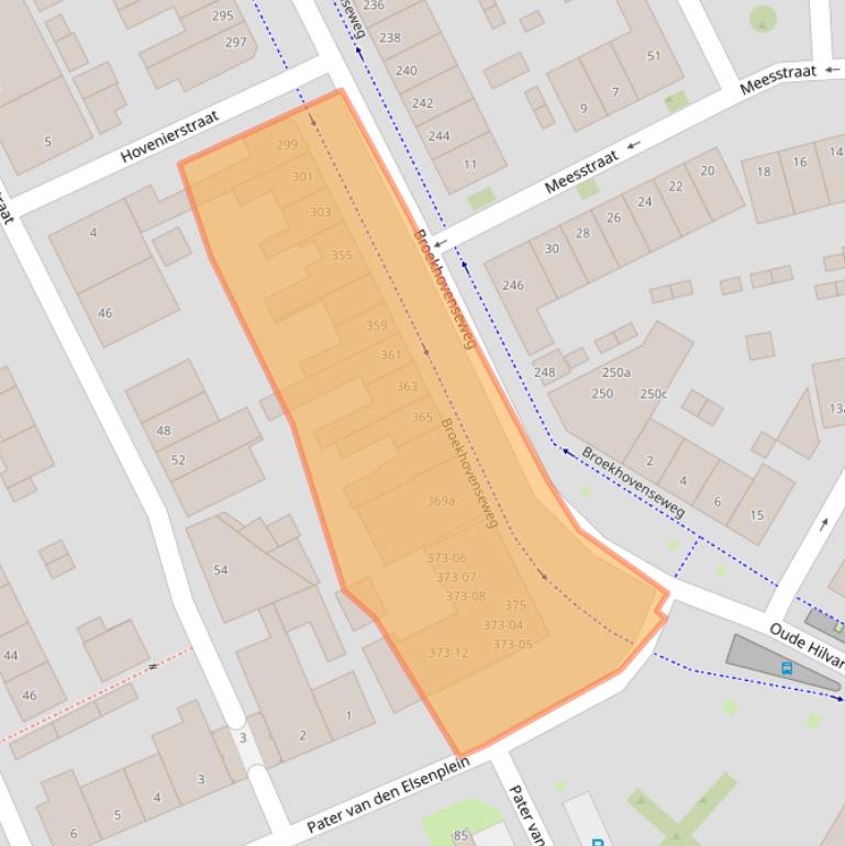 Kaart van postcodegebied 5022CE.