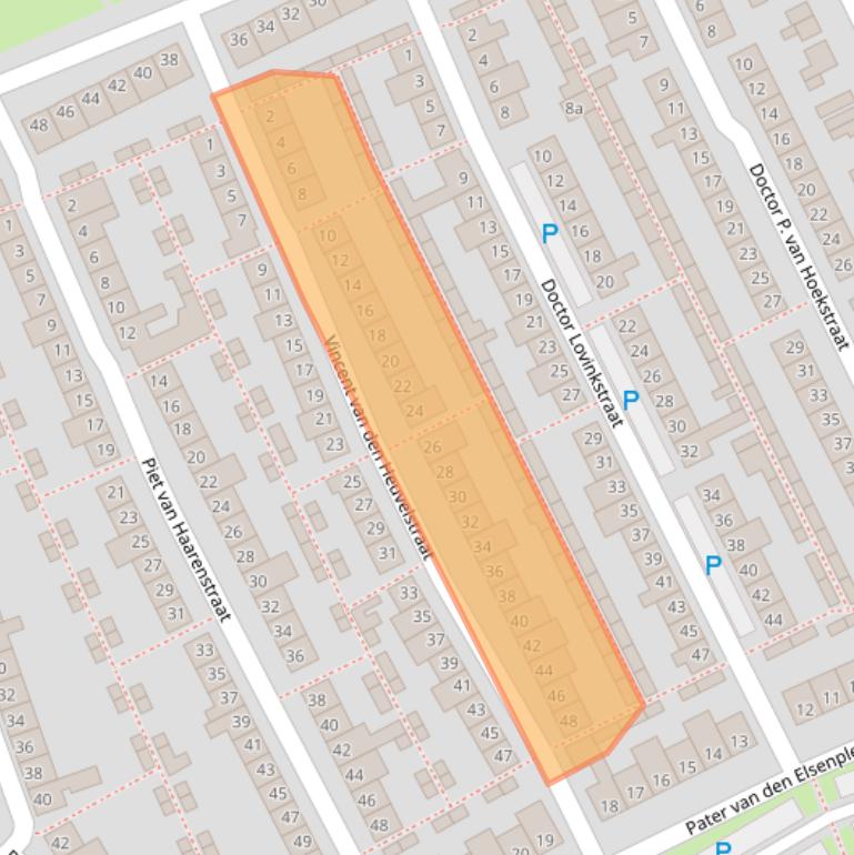 Kaart van postcodegebied 5022CP.