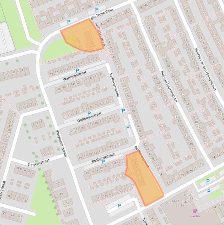 Kaart van postcodegebied 5022CT.