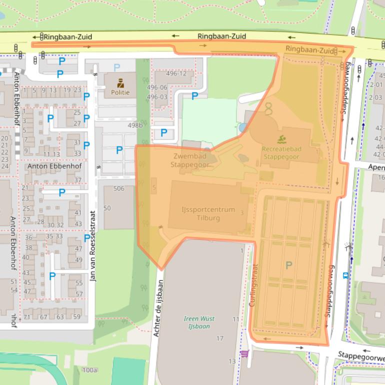 Kaart van postcodegebied 5022DA.
