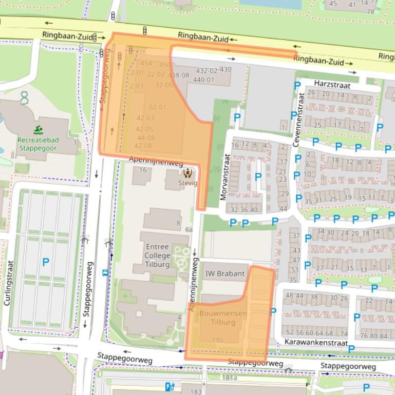 Kaart van postcodegebied 5022DL.