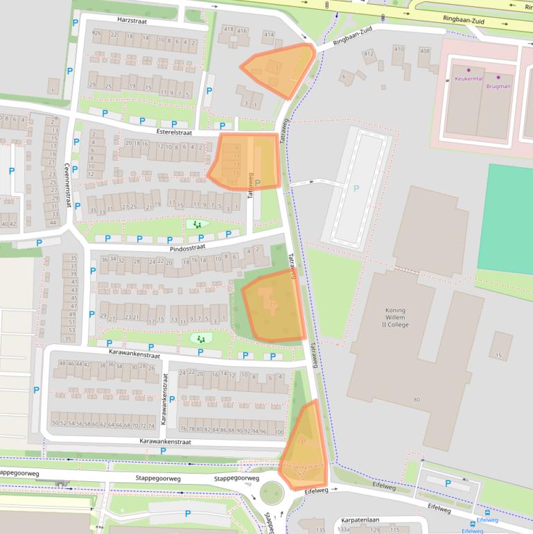Kaart van postcodegebied 5022DP.