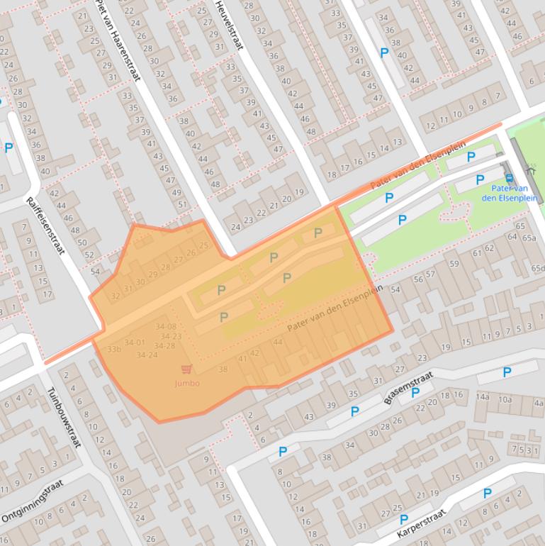 Kaart van postcodegebied 5022EG.