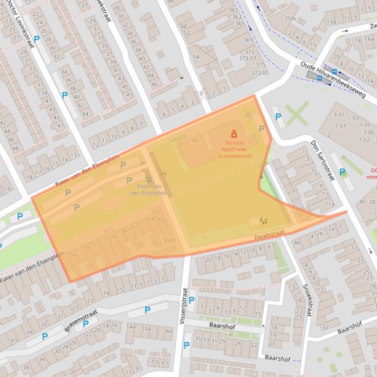 Kaart van postcodegebied 5022EH.