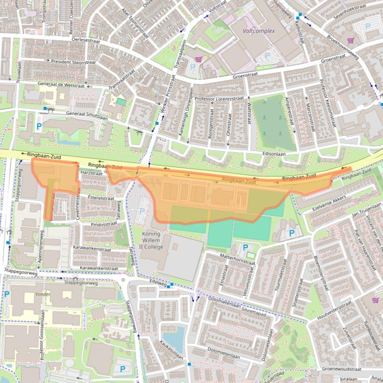 Kaart van postcodegebied 5022GA.