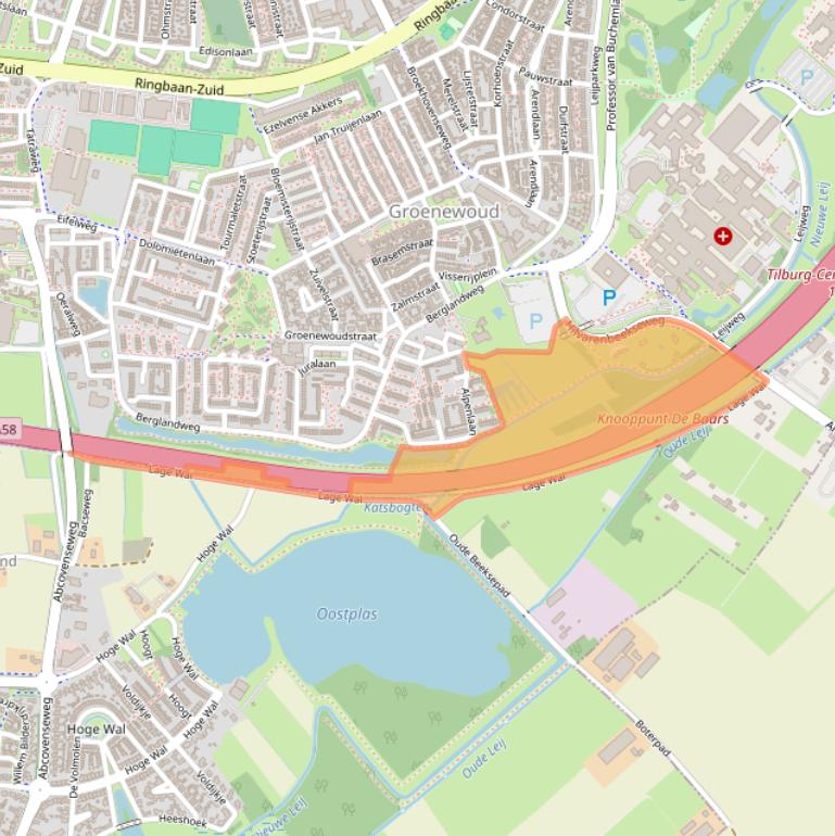 Kaart van postcodegebied 5022GB.