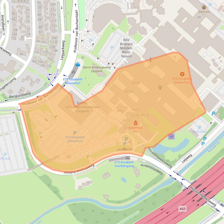 Kaart van postcodegebied 5022GC.