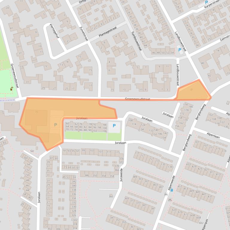 Kaart van postcodegebied 5022GE.