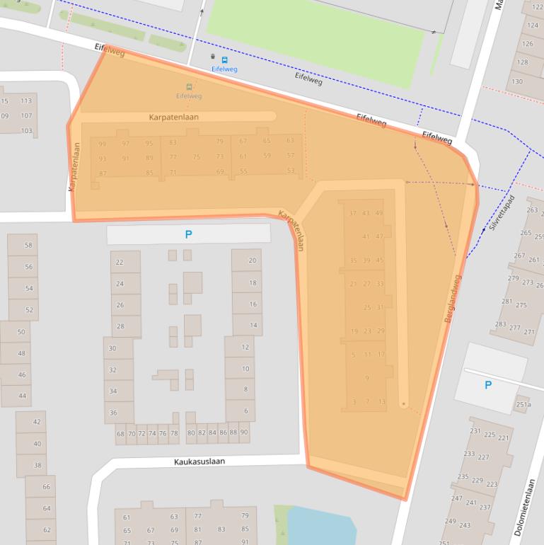 Kaart van postcodegebied 5022GK.